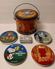 LOTE DE LATA DE BISCOITO DE HALLOWEEN PEANUTS GANG & SNOOPY LATA GRANDE E PEQUENA E EM PERFEITO ESTADO comprar usado  Enviando para Brazil