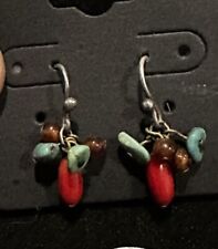 red coral bead earrings for sale  Forest Grove