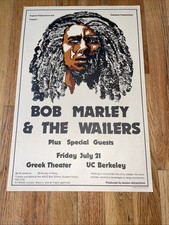 POSTER CONCERTO ORIGINAL VINTAGE BOB MARLEY AND THE WAILERS TEATRO GREGO UC BERKELEY, usado comprar usado  Enviando para Brazil