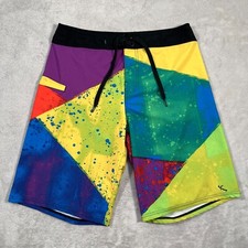 Bermuda de natação Lost Board masculina 30 cintura azul amarela colorida respingo surf comprar usado  Enviando para Brazil