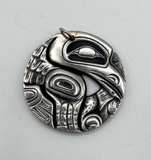 Antigo Pingente de Pássaro Totem Corvo Frederick Pewter Canadá Arte Indígena Haida comprar usado  Enviando para Brazil