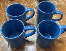 Juego de 4 tazas de café acanaladas azules Royal Norfolk a rayas segunda mano  Embacar hacia Argentina