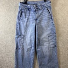 Jeans American Eagle Feminino 6 Azul Denim Cintura Super Alta Baggy Perna Larga Carga comprar usado Jeans American Eagle Feminino 6 Azul Denim Cintura Super Alta Baggy Perna Larga Carga comprar usado  Enviando para Brazil