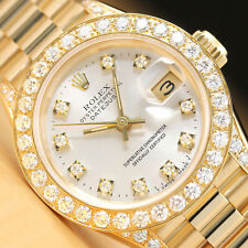 RELÓGIO ROLEX LADIES PRESIDENT FACTORY MOSTRADOR DE DIAMANTE OURO AMARELO 18K QUICKSET comprar usado  Enviando para Brazil