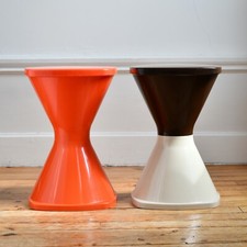 Tabourets vintage orange d'occasion  Le Puy-en-Velay