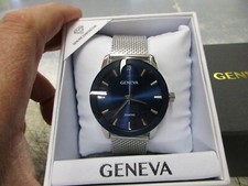 Novo Antigo Estoque Genebra Diamante Relógio de Quartzo Masculino Tom Prata Mostrador Azul comprar usado  Enviando para Brazil
