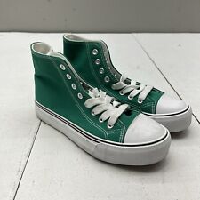 Tênis de lona verde cano alto com cadarço sapatos casuais unissex adulto 7 mulheres/5 homens comprar usado  Enviando para Brazil