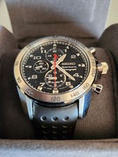 RELÓGIO MASCULINO SEIKO SPORTURA SNAE67 CRONÓGRAFO QUARTZO COURO PRETO ALARME comprar usado  Enviando para Brazil