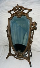 Usado, Espelho de vaidade antigo de ferro forjado Art Nouveau dourado ornamentado bronze rosa 16" H comprar usado  Enviando para Brazil