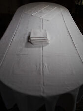 Service de table  damassé motif art-nouveau nappe 2m90 x 1m55+ 12 serviettes comprar usado  Enviando para Brazil