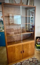 Teak glass bookcase for sale  LONDON