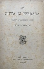 A La Ciudad De Ferrara El 25 De Abril De 1895 Carducci, Giosuè 1895 comprar usado  Enviando para Brazil