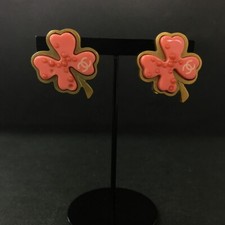 Usado, Brincos CHANEL CC logotipo trevo quatro folhas tom dourado laranja/6BD1541 comprar usado  Enviando para Brazil
