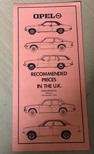 Opel price list for sale  NOTTINGHAM