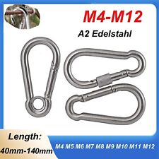 Edelstahl Karabinerhaken V2A rostfrei Karabiner Haken Schnapphaken 40mm-140mm comprar usado  Enviando para Brazil