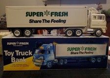 Vintage Super Fresco Trator Trailer Brinquedo Banco Supermercado Promoção Caixa Original, usado comprar usado  Enviando para Brazil