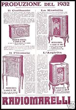 Pubblicita 1932 radiomarelli usato  Biella