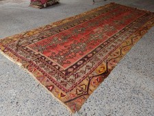 Tapete Kilim Vintage Extra Longo 15x7 pés Tapete de Lã Turca Vermelho Marrom comprar usado  Enviando para Brazil