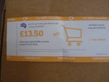 Sainsburys money voucher for sale  TONBRIDGE