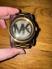 Relógio feminino Michael Kors MK5706 Runway 45 mm mostrador dourado cristal 5706 comprar usado  Enviando para Brazil