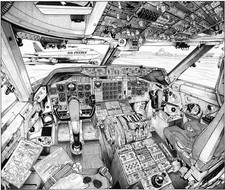 Dessin cockpit boeing d'occasion  Montigny-sur-Loing