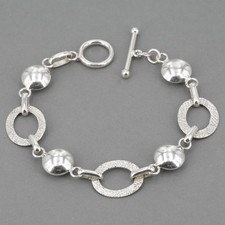 Usado, Travesseiro inchado prata fina 950 e pulseira oval texturizada 14,8 gramas comprar usado  Enviando para Brazil