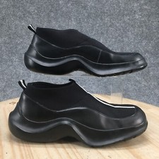 Usado, Sapatos baixos femininos 8 feiticeiros slip on couro preto conforto biqueira redonda parte superior baixa comprar usado  Enviando para Brazil