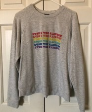 Usado, Moletom feminino Scoop com detalhes desgastados blusa cor marfim tamanho grande comprar usado  Enviando para Brazil
