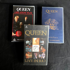 Queen Greatest Flix I & II + Live In Rio Concert Queen PAL VHS TAPE Pacote 3x comprar usado  Enviando para Brazil