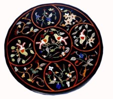 Usado, 24" Mesa Redonda Top Pietra Dura Marquetry Incrustado Artesanía Arte Habitación comprar usado  Enviando para Brazil