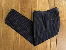 Calça social RUGBY Ralph Lauren azul marinho linho algodão listra de giz 30x28 nova sem etiquetas comprar usado  Enviando para Brazil