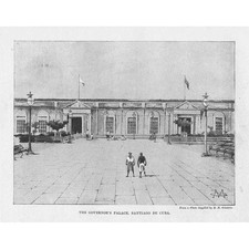 CUBA The Governors Palace Santiago de Cuba - Estampa antiga 1898, usado comprar usado  Enviando para Brazil