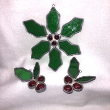 3 decorações de vitrais de Natal apanhadores de sol azevinho vintage comprar usado  Enviando para Brazil