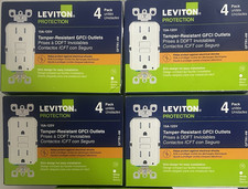 Tomadas GFCI resistentes a adulteração Leviton Protection GFTR1-4W FRETE GRÁTIS 4 caixas, usado comprar usado  Enviando para Brazil