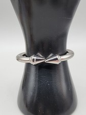 Pulseira Vita Fede titânio ponta aberta articulada bracelete tom prata 6,5" ITÁLIA  comprar usado  Enviando para Brazil