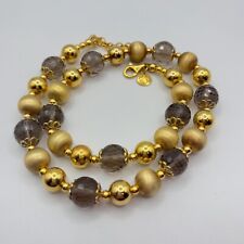 Colar VERONESE ouro 18k sobre contas de prata esterlina 11 mm Itália 18" comprar usado  Enviando para Brazil