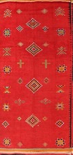 Tapete de área oriental marroquino geométrico antigo tapete vermelho de lã com nós à mão 6x12  comprar usado  Enviando para Brazil