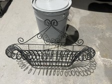 Usado, Antiga cesta de arame grosso francesa flor fazenda casa jardim pátina ferrugem primitiva comprar usado  Enviando para Brazil