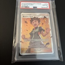 2019 POKEMON SUN & MOON TEAM UP #172 FULL ART/BROCK'S GRIT PSA 10 comprar usado  Enviando para Brazil