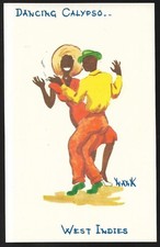 pk00039:Cartão postal assinado por artista vista vintage dança Calypso, Índias Ocidentais comprar usado  Enviando para Brazil