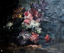 Huile tableau bouquet d'occasion  France