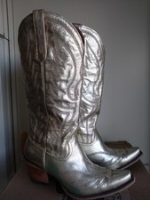 JUNK GYPSY BY LANE GOLD METALLIC NIGHTHAWK COWBOY BOOTS EU 40,5 UK 7.5 US 9.5 comprar usado  Enviando para Brazil