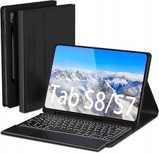 Klawiatura Etui Bluetooth do Samsung Galaxy Tab S8 S7 ze światłem touchpadowym, używany na sprzedaż  PL