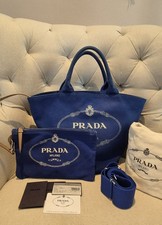 Bolsa tote de lona Prada Canapa azul comprar usado Bolsa tote de lona Prada Canapa azul comprar usado  Enviando para Brazil