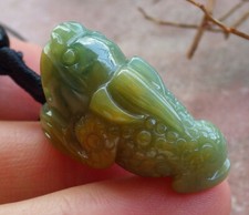 Pingente de jadeíta amarelo natural certificado por vídeo sapo moeda 406850 comprar usado  Enviando para Brazil
