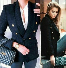 ZARA BLAZER PRETO TWEED COM BOTÕES DOURADOS CASACO LÃ TRINNY TAMANHO XL, usado comprar usado ZARA BLAZER PRETO TWEED COM BOTÕES DOURADOS CASACO LÃ TRINNY TAMANHO XL, usado comprar usado  Enviando para Brazil