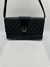 Bolso sin asas convertible Gucci con adornos de cuero PVC negro con monograma segunda mano  Embacar hacia Argentina