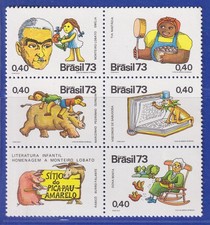 Brasilien 1973 Monteiro Lobato Kinderbuchautor Mi.-Nr. 1396-400 ** comprar usado  Enviando para Brazil