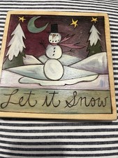 Palos Sarah Grant Placa Madera 'Let It Snow' Excelente Estado segunda mano  Embacar hacia Mexico