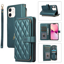 Capa carteira telefone couro ecológico zíper tudo incluído para iPhone 13 12 14 15 comprar usado  Enviando para Brazil